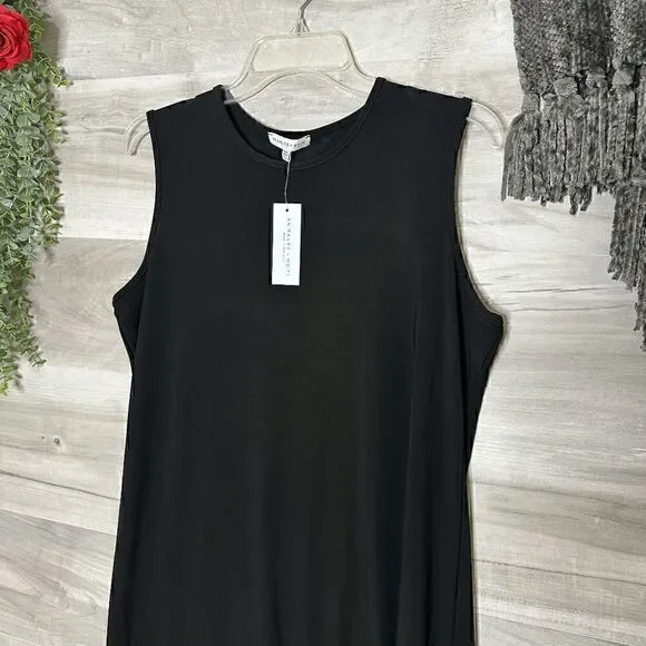 Annalee + Hope Womens Black Sleeveless Shift Stretch Midi Dress Size Large - Picture 4 of 8